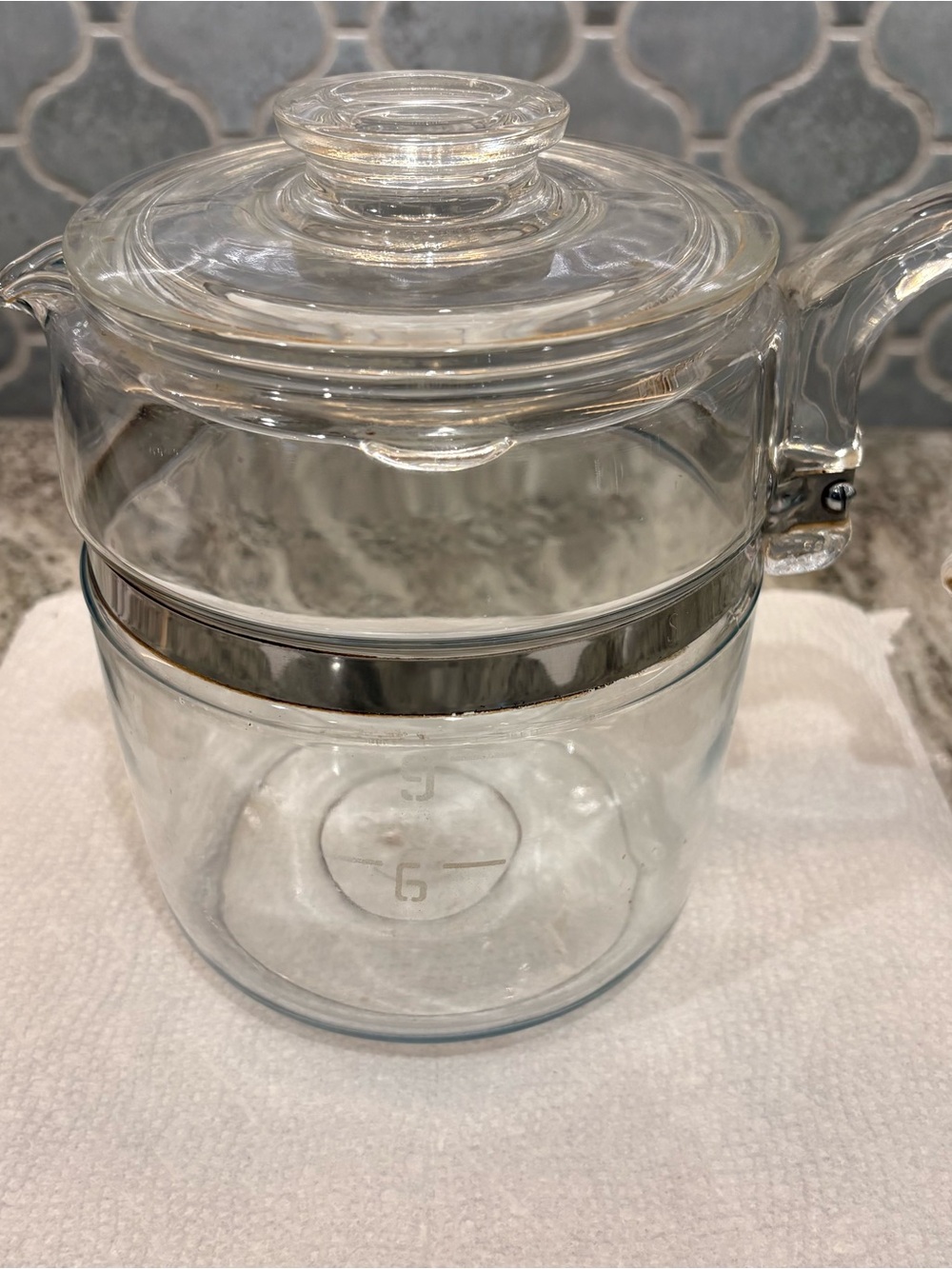 VTG Pyrex Flameware 9 Cup Coffee Pot Kettle 7759 no stem and basket